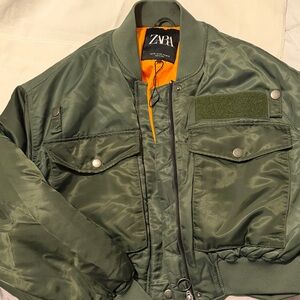 Zara Women’s Green Bomber Jacket